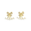 Simple Earrings Female Inlaid Zircon Bow